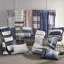 Ensemble de courtepointe réversible bleu en coton Novelty Nautica Jettison-36202685