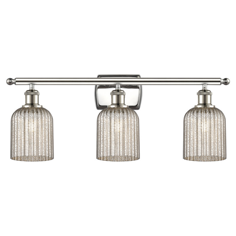 Brion Addeline 3 Light 25" Bath Vanity  Shade, Polished Nickel, Mercury