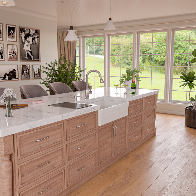 31.75'' L Farmhouse / Apron Double Bowl Fireclay Kitchen Sink, White