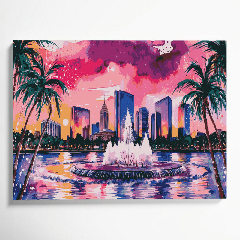 Art mural sur toile, villes, Orlando, Floride, H 16 po x l 20 po