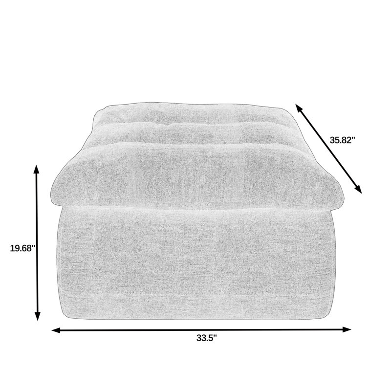 Lazy Armless Ottomans, Blue