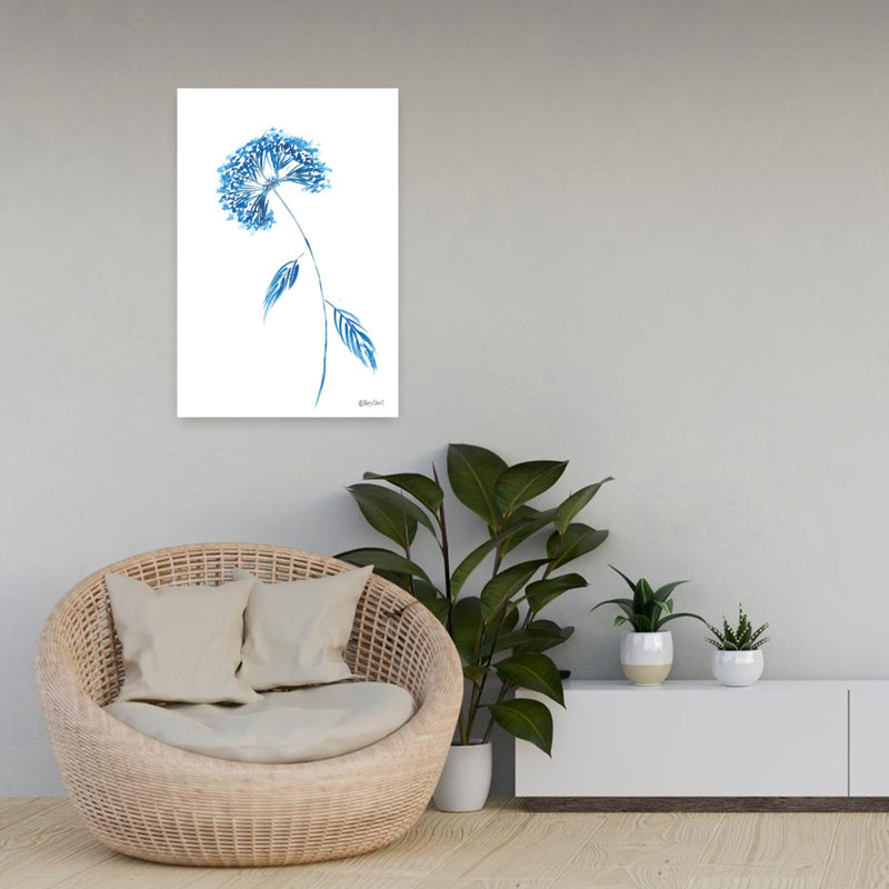 «Wishes», art floral abstrait contemporain, H 24 po x l 16 po