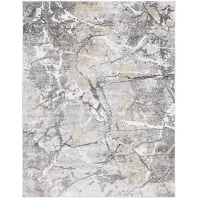 Tapis abstrait en jute / polyester / polypropylène tissé à la machine Alantae