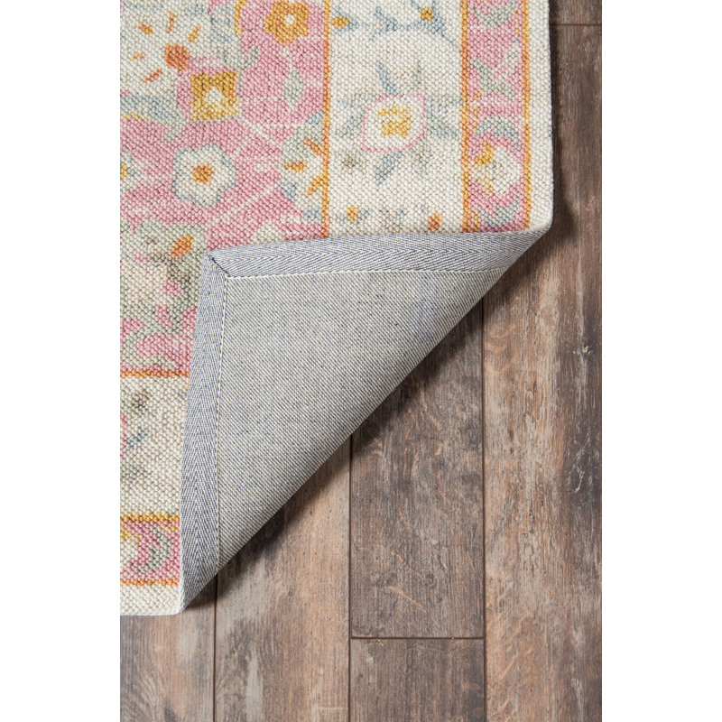 Guerin Oriental Pink Wool & Nylon Area Rug | Viv + Rae™