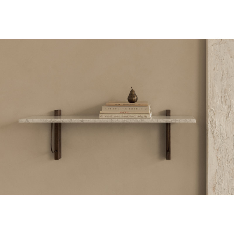 Corbel Shelf, Long, White/Dark Stained Oak