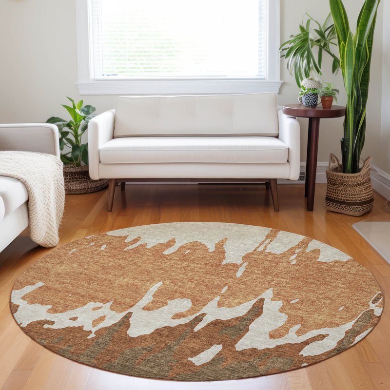  Chayden Area Rug with Non-Slip Backing, Round 8'