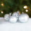 Ornements en forme de boule de Noël à 2 finitions argent incassable 50 po 2 po (50 mm)