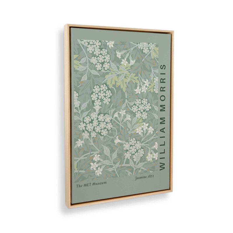 «Green Jasmine» par William Morris, reproduction sur toile, Cadre américain en érable flottant
