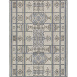 Rectangle Geometric Machine Woven Polypropylene Area Rug in Blue