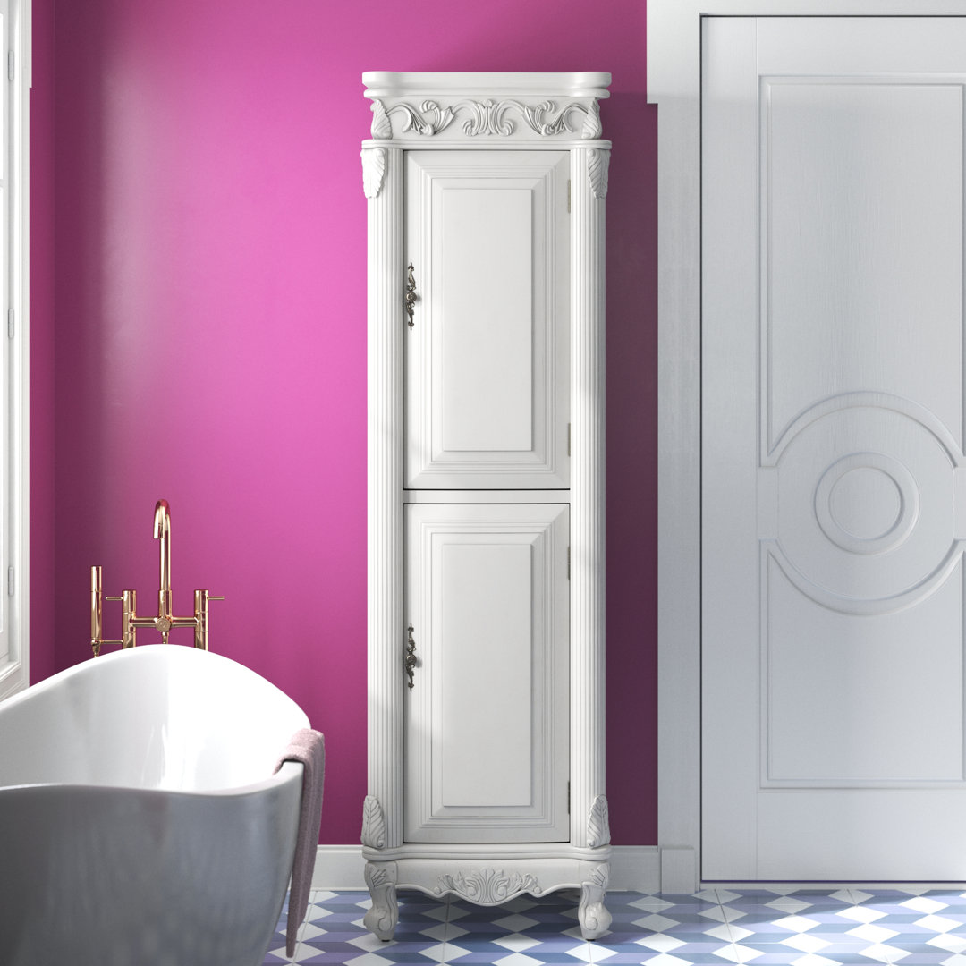 Aurillac 21" W x 73" H x 18" D Linen Cabinet Lark Manor™ Finish: Antique White