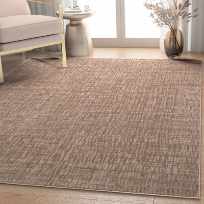 Nuzzo Nightscape Modern Geometric Flat-Weave Brown Area Rug