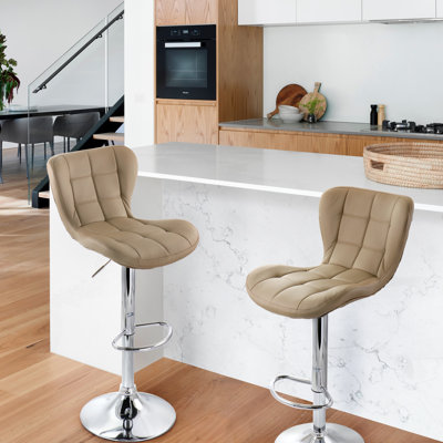 Swivel Upholstered Adjustable Height Counter Stool