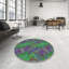 Tapis vert/mauve à motifs-12541302