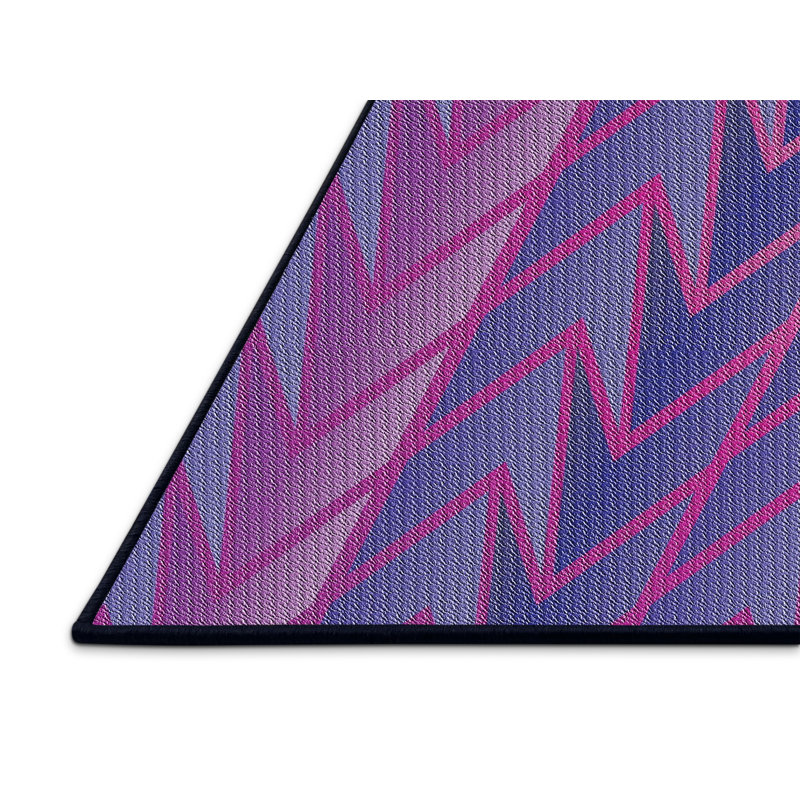 Tapis violet à chevrons Kincade, Rectangle 5 pi x 8 pi