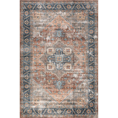 Purnima Medallion Spill Proof Machine Washable Area Rug