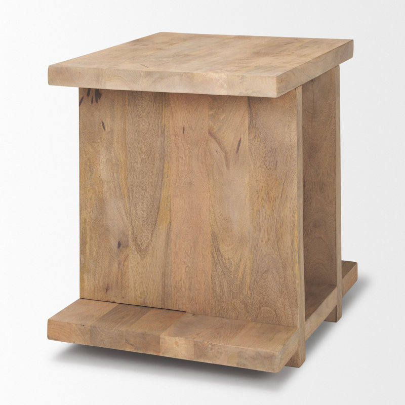 Kerrin Solid Wood End Table, Brown