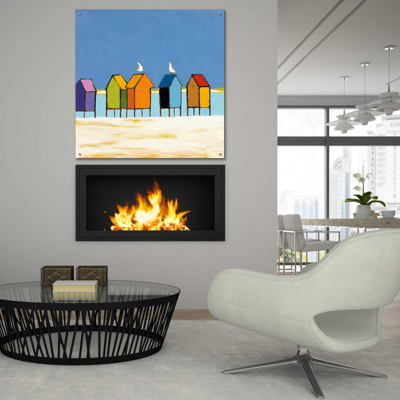 «Cabanas II» par Phyllis Adams, art mural en verre acrylique, H 36 po x l 36 po