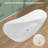 55" W X 28'' D Acrylic Freestanding Oval Bathtub Stand Alone Slipper Bath Tub Soaking Modern Bathroom Tub in White with Non-Slip Design & Integrated Overflow