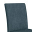 Ensemble de salle à manger Leana 5 pièces, hauteur standard, en noyer - Table ronde et quatre chaises en tissu bleu denim-23785228