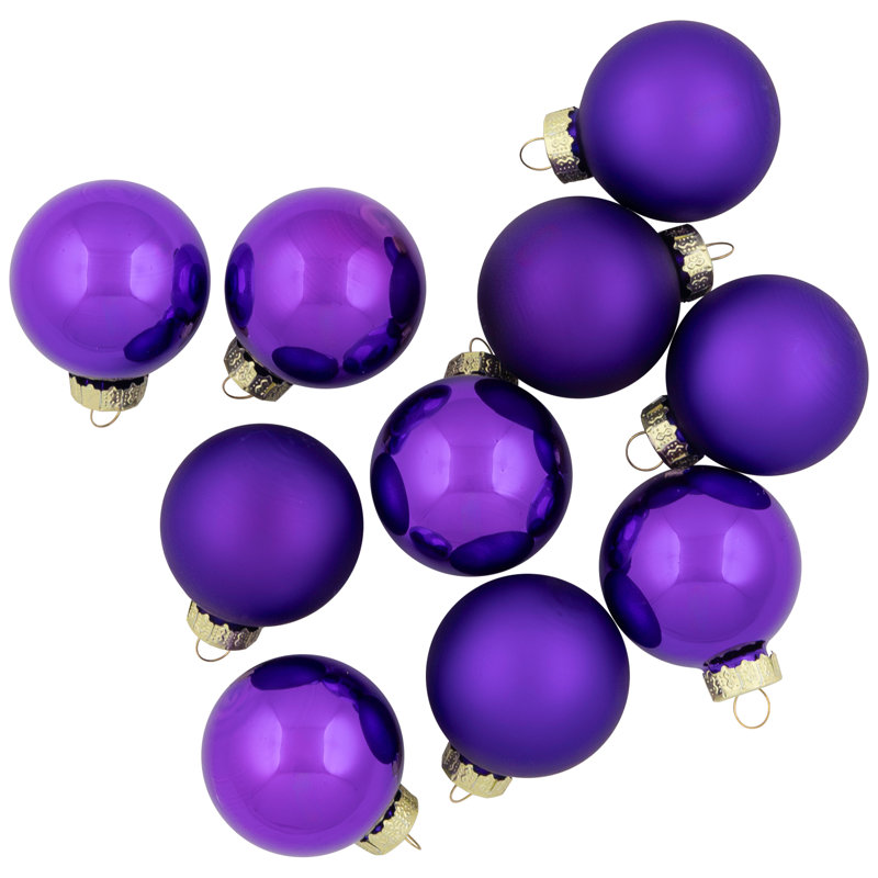 Ornements en forme de boule de Noël 10 carats à 2 finitions, Mauve
