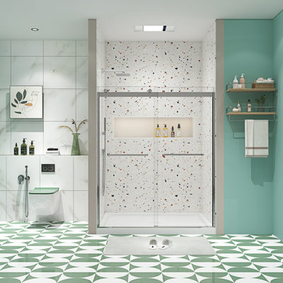 Shower Door, Sliding Door With 5/16" Tempered Glass