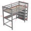 Lit mezzanine en bois massif avec tablettes Gerlean par Harriet Bee-2019763033-2019763034
