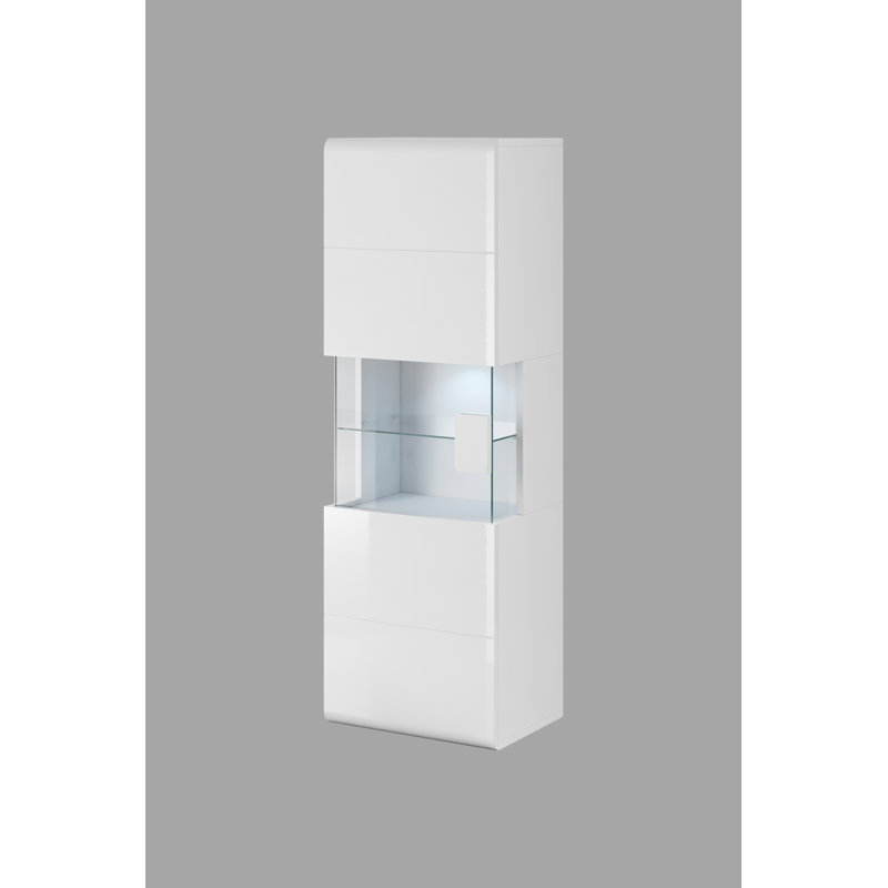 Tavis Display Cabinet, White / White Gloss