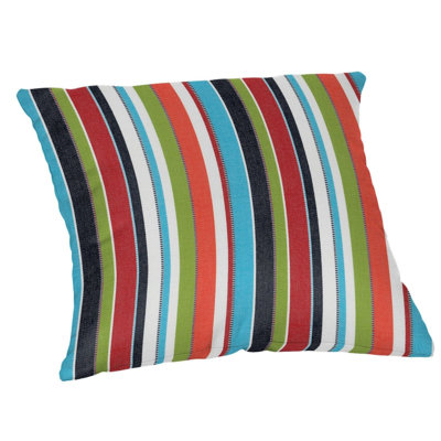 Casual Cushion Stripe Sunbrella® Fabric 1-Piece Indoor/Outdoor Square Throw Pillow, 18"W x 18"L, Carousel Confetti
