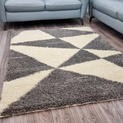 Nay Geometric Shag Area Rug
