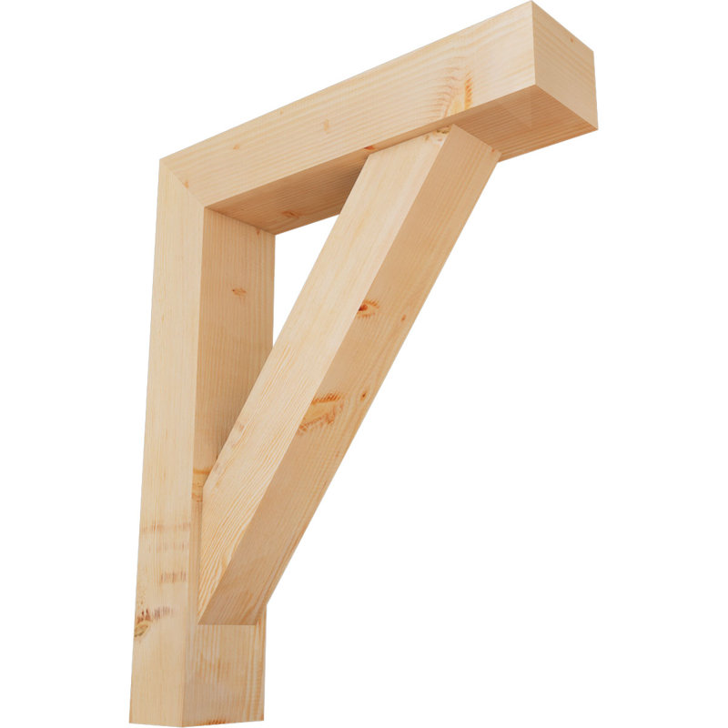 Traditional Block Bracket w/ Offset Brace, 42 x 34, 7 1/2"W Douglas Fir (Smooth)
