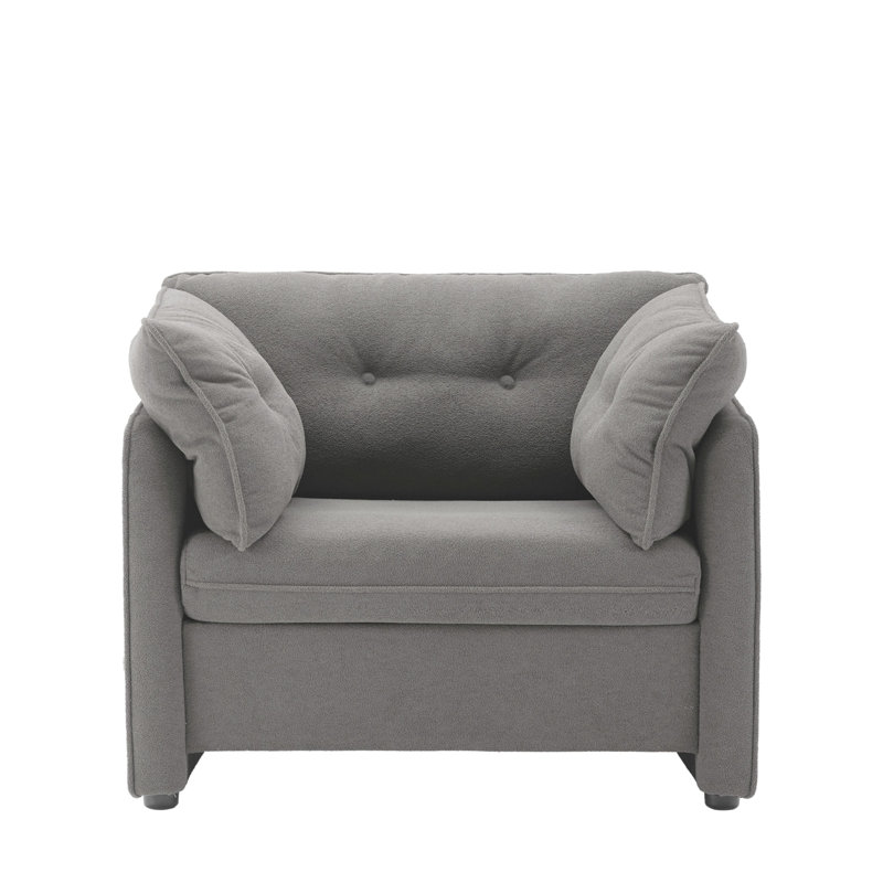 Modern Style Chenille Oversized Armchair Accent Chair, Gray