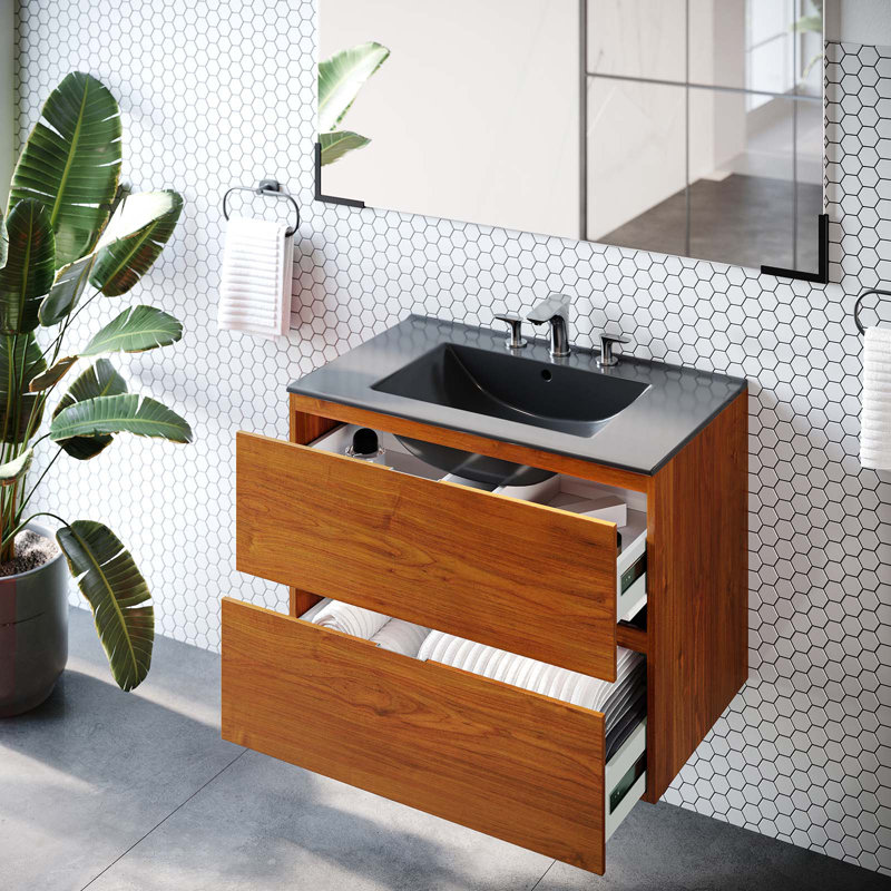 Meuble-lavabo mural Modway Scenic, Noir