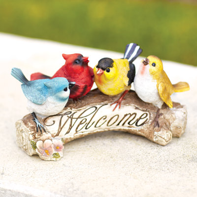 Birdy Welcome Animals Weather Resistant UV Resistant Polyresin Garden Statue