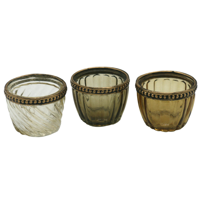 3 Piece Glass Tabletop Votive Holder Set
