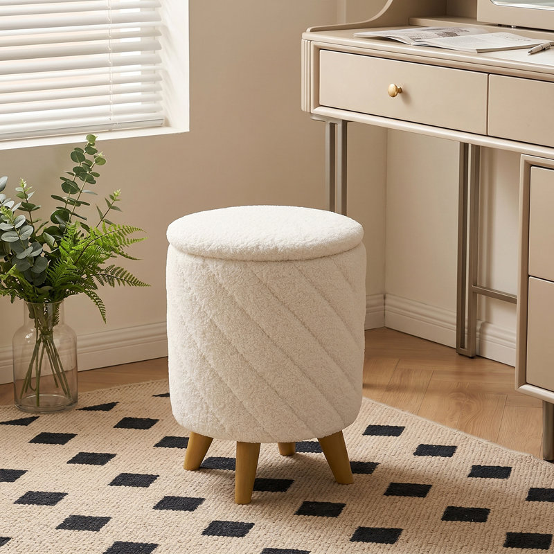 43cm Wide Cylinder Striped Standard Ottoman