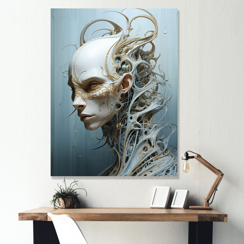 " Mythical Alien Creature Painting " Print, Wrapped Canvas, 40" H x 30" W