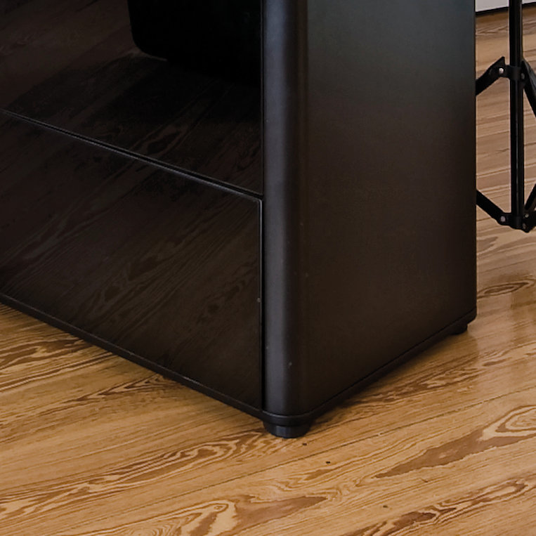 Altus L-Shaped Glass Top, Black/Matte Black