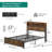 Bed Frame,LED With Headboard,USB Ports & Charging Outlets,Metal Platform Bed Frame With 2 Tiers Storage Shelves, No Box Spring Needed-119130858