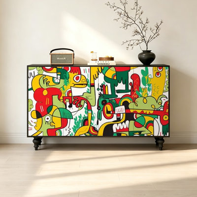 Four doors aesthetic independent sideboard cabinet