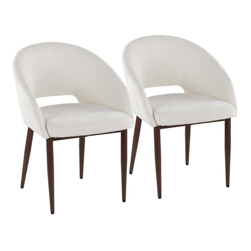 Chaise en métal et tissu léger à hauteur fixe, Blanc
