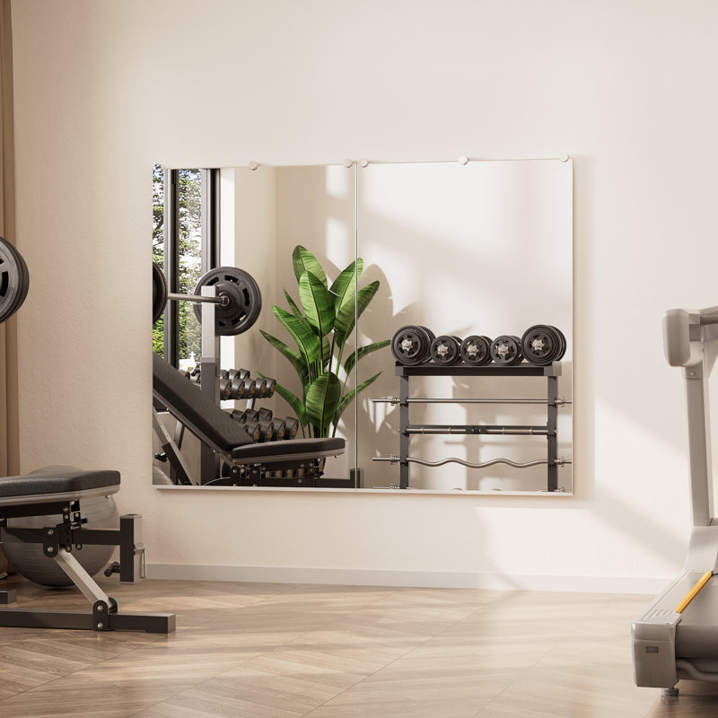 Rectangle pleine longueur miroir mural Home Gym Mirror Dance Studio Mirror, 48 po x 32 po, 1