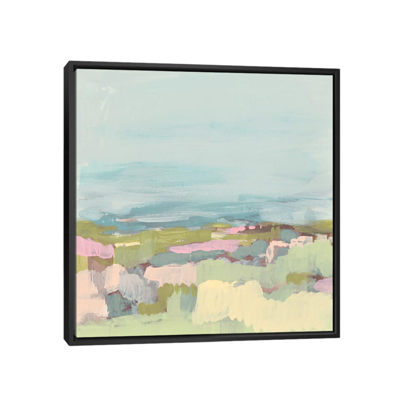 Reproduction d’art, "Sweet Scape I" par Jennifer Goldberger, H 18 po x l 18 po x 1,5 po, Toile avec cadre noir