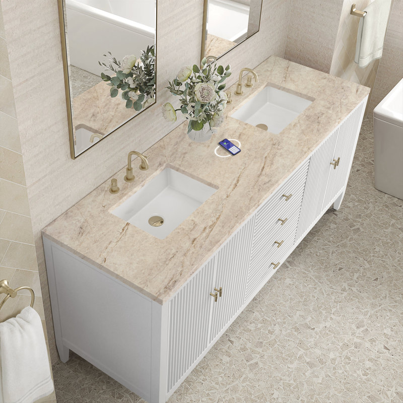 Myrrin 72'' W Double Vanity, Bright White, Tajnar Eclos