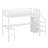 Loft Bed With L-Shaped Desk And USB, Wardrobe And Adjustable Shelf And LED-532812417