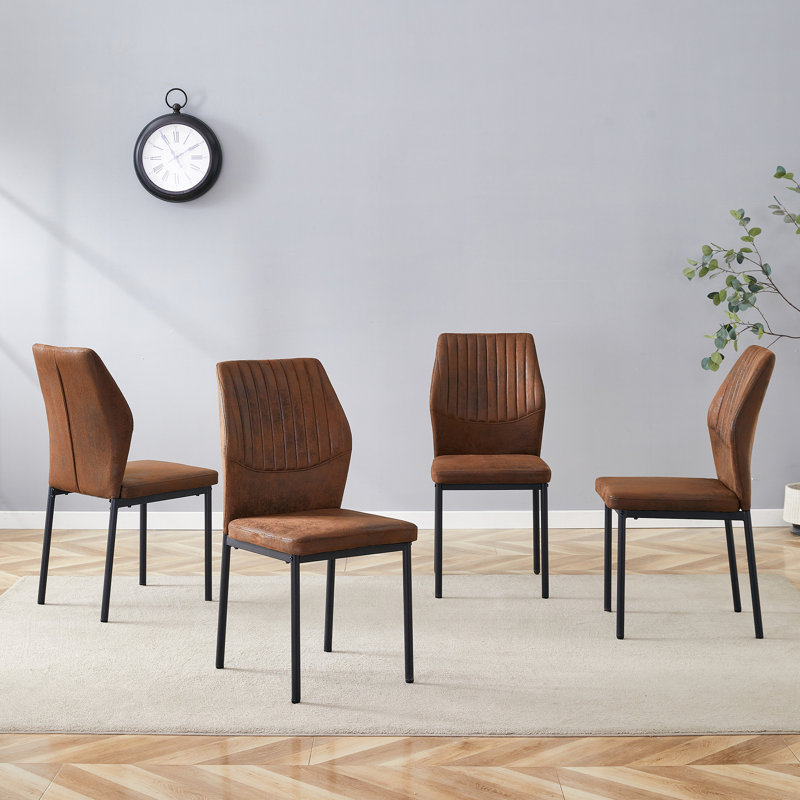 Chaises de salle à manger en tissu avec dossier à rayures Alonzo Technology