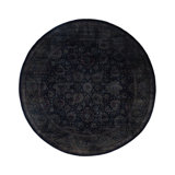 Huckstep One-of-a-Kind 9' 1" X 9' 1" Round Wool Area Rug Black