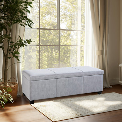 Rangement/repose-pieds rembourré rectangulaire de 46,85 po de largeur Aiyahna