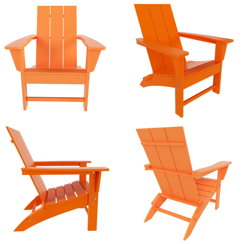 Joubert Foldable Outdoor Adirondack Set, Orange