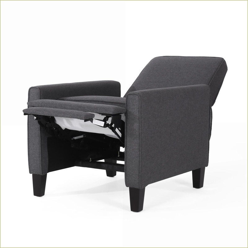 Fauteuil inclinable, contemporain en tissu à dossier poussoir - Fumée | Conception compacte pour petits espaces
