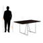 Table de salle à manger Ken avec base en métal chromé et plateau espresso, H 29,73 po x l 59,79 po x P 35,84 po